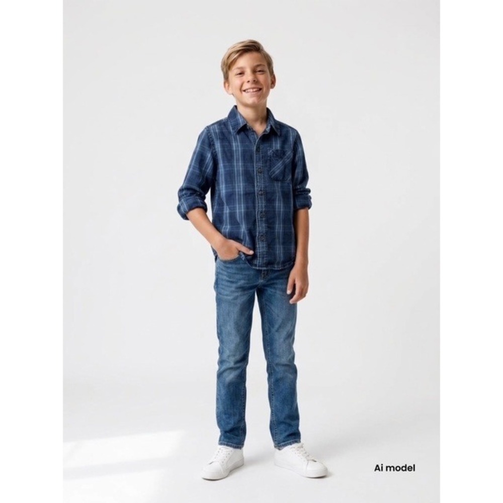 Gap Boys Blue Long Sleeve‎ Button-Down Shirt xl